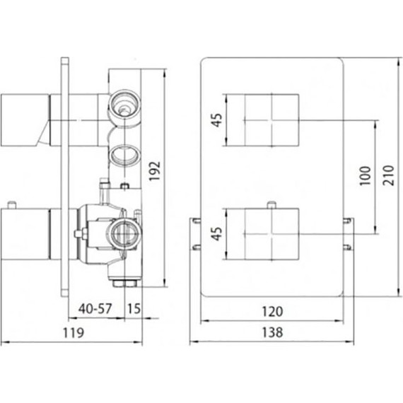 Смеситель для ванны с термостатом Bossini Cube Z00061.030 фото 2
