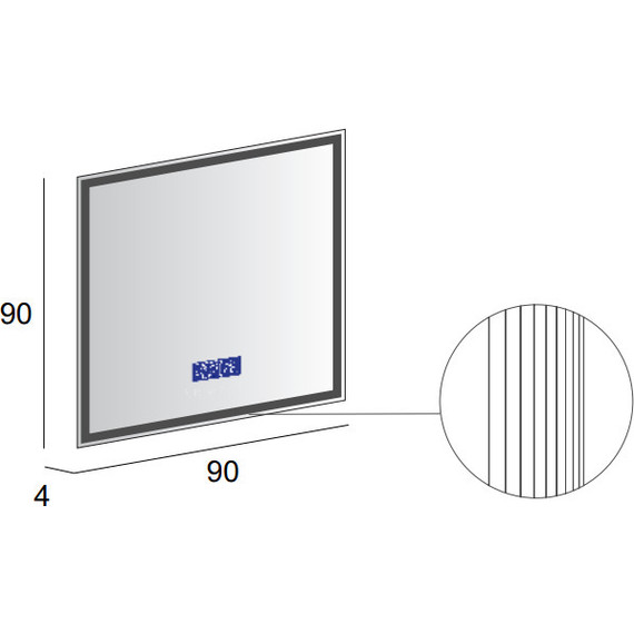 Зеркало Cezares Led 90 см 45063 - 3 Зеркало Cezares Led 90 см 45063 фото 3