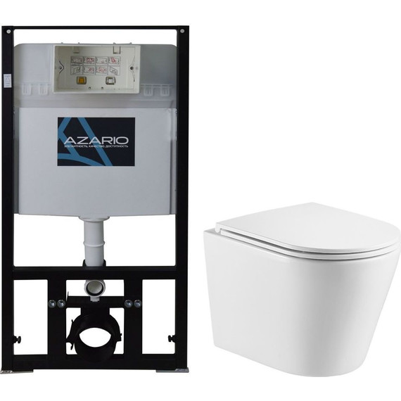 Инсталляция с подвесным безободковым унитазом Azario Teramo AZ-8010-1000+AZ-0053-UQ (система смыва торнадо) - 2 Инсталляция с подвесным безободковым унитазом Azario Teramo AZ-8010-1000+AZ-0053-UQ (система смыва торнадо) фото 2