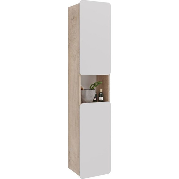 Пенал подвесной Lemark Olivia 35 см LM08OL35P, дуб кантри/белый глянец фото 
