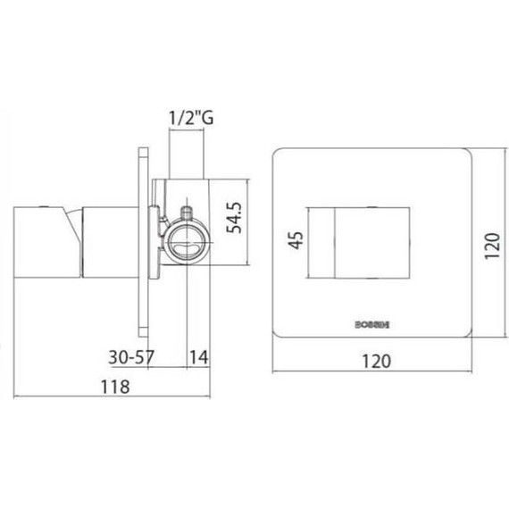 Смеситель для душа Bossini Cube Z00064.030 - 2 Смеситель для душа Bossini Cube Z00064.030 фото 2