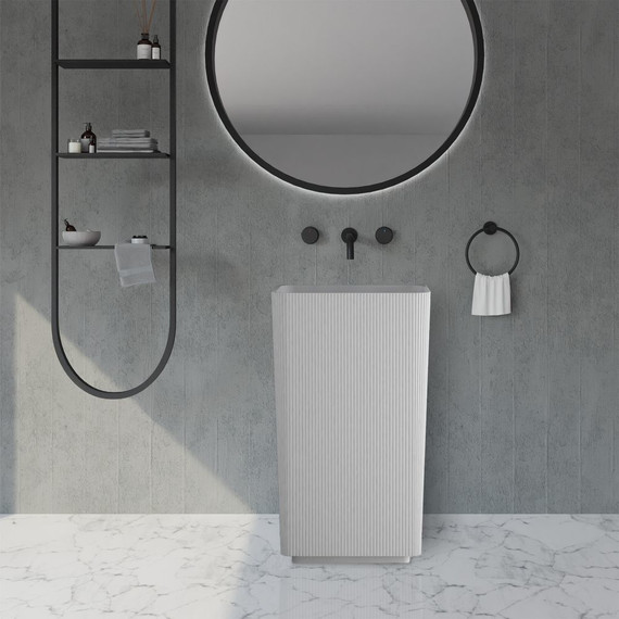 Раковина напольная Abber Stein 50 см AS2505-H, белый матовый фото 3