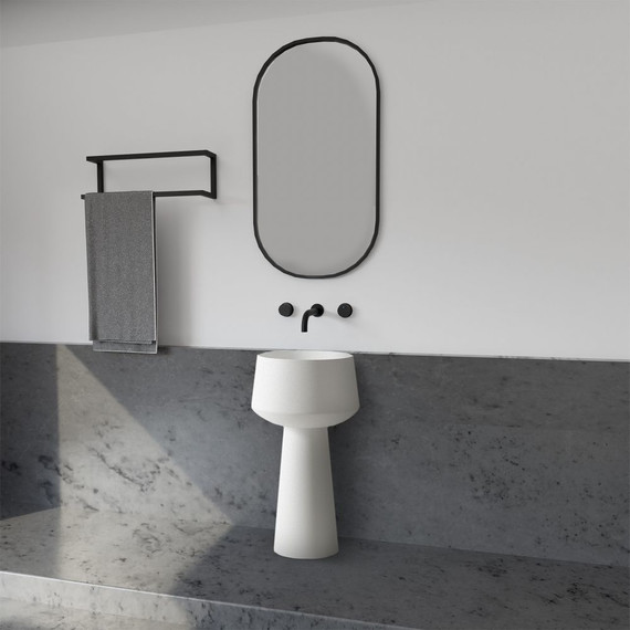 Раковина напольная Abber Stein 50 см AS2508, белый матовый фото 2