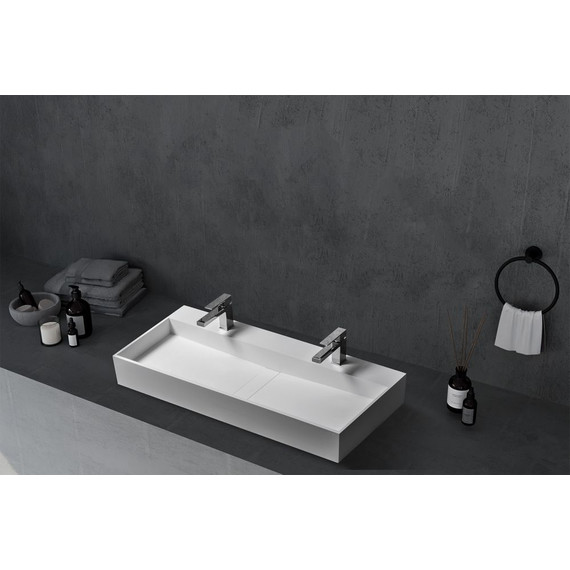 Раковина накладная Abber Stein 120 см AS2642, белый матовый - 2 Раковина накладная Abber Stein 120 см AS2642, белый матовый фото 2