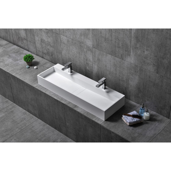 Раковина накладная Abber Stein 120 см AS2642, белый матовый - 3 Раковина накладная Abber Stein 120 см AS2642, белый матовый фото 3