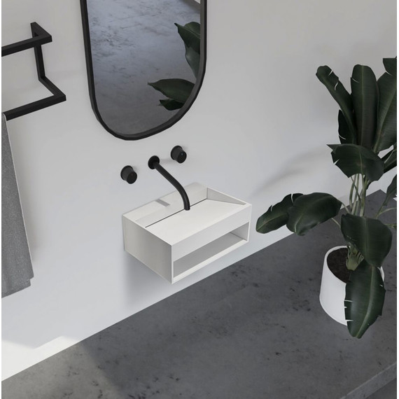 Раковина подвесная Abber Stein 80 см AS2645-0.8, белый матовый фото 2