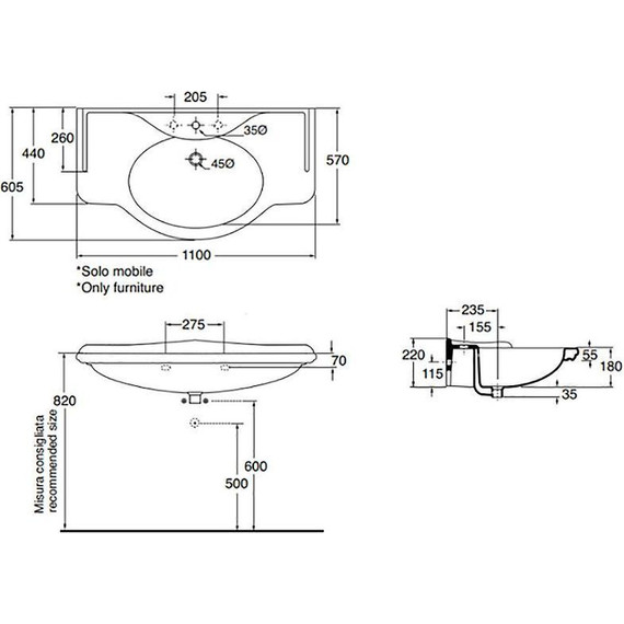 Тумба напольная с раковиной Cezares Rubino 110 см RUBINO.BA.BLO, Bianco laccato opaco - 5 Тумба напольная с раковиной Cezares Rubino 110 см RUBINO.BA.BLO, Bianco laccato opaco фото 5