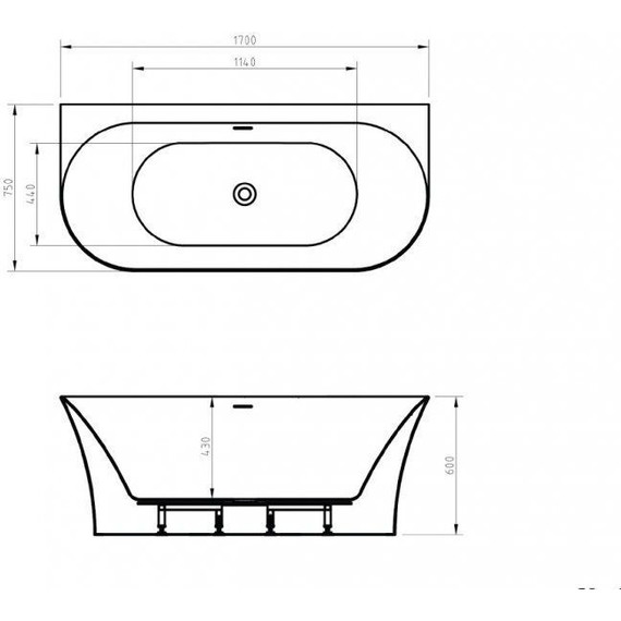 Ванна акриловая Belbagno 170x75 см BB711-1700-750, Размер - мм: 1700х750 - 8 Ванна акриловая Belbagno 170x75 см BB711-1700-750, Размер - мм: 1700х750 фото 8