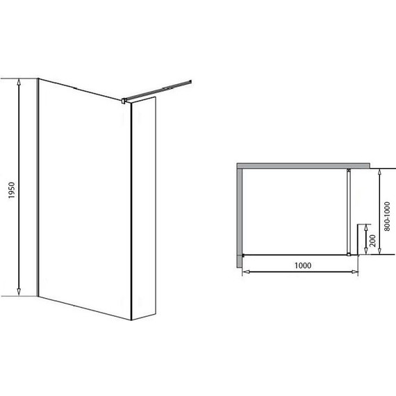 Душевая перегородка Loranto Walk-in 100 см CS-L801 100, хром/прозрачное - 3 Душевая перегородка Loranto Walk-in 100 см CS-L801 100, хром/прозрачное фото 3