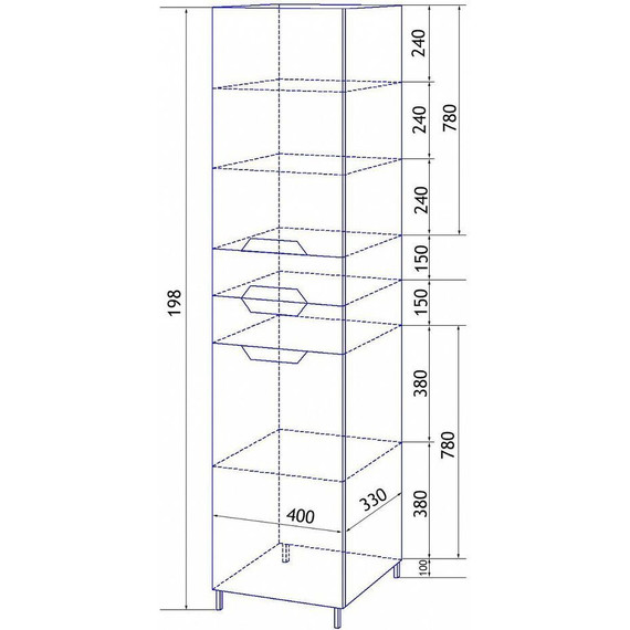 Пенал напольный Стиль 40 см L, белый фото 6