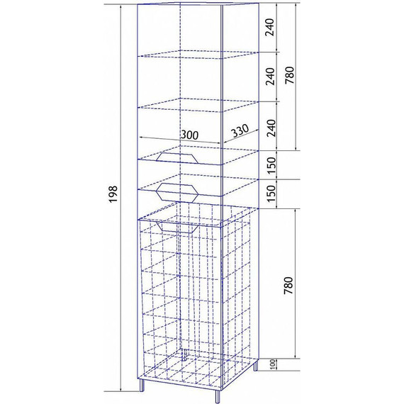 Пенал напольный Стиль 30 см R, б/к, белый - 7 Пенал напольный Стиль 30 см R, б/к, белый фото 7