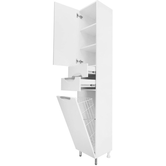 Пенал напольный Стиль 40 см L, б/к, белый - 3 Пенал напольный Стиль 40 см L, б/к, белый фото 3