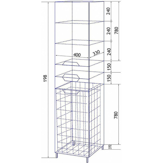 Пенал напольный Стиль 40 см R, б/к, белый - 7 Пенал напольный Стиль 40 см R, б/к, белый фото 7