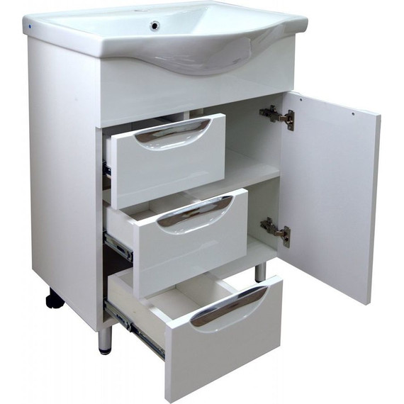 Тумба напольная с раковиной Стиль 60/3 см, белый - 5 Тумба напольная с раковиной Стиль 60/3 см, белый фото 5