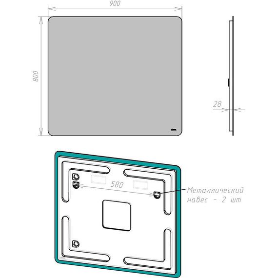 Зеркало Lemark Ecosmo 90 см LM90Z-Ecos фото 3