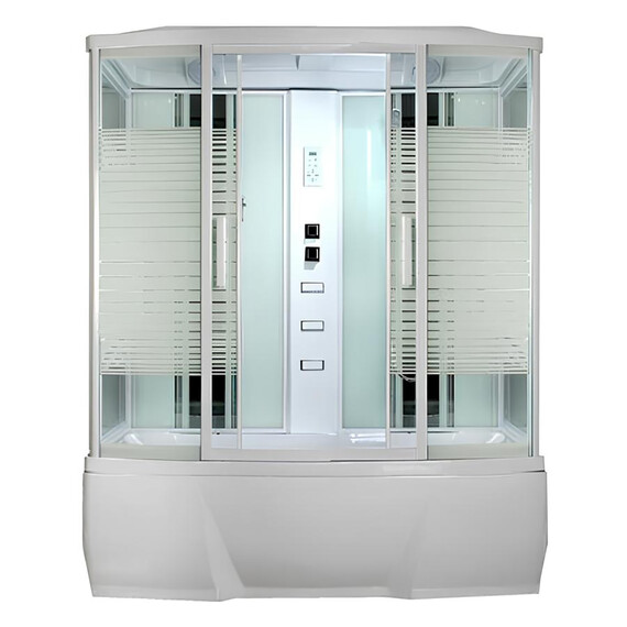 Гидробокс Loranto Selak CS 77-4 150х85х215, белый/прозрачное/узор фото 