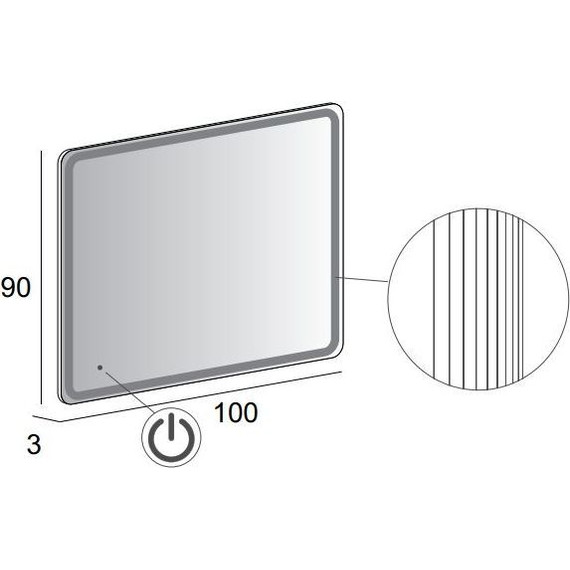 Зеркало Cezares Led 100 см 44996 - 7 Зеркало Cezares Led 100 см 44996 фото 7