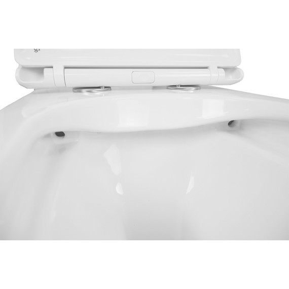 Унитаз подвесной безободковый Azario Moneo AZ-0062 с тонкой крышкой микролифт фото 5