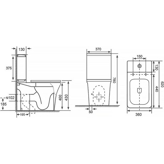Унитаз-компакт безободковый Azario Candy AZ-1503B с крышкой микролифт фото 15