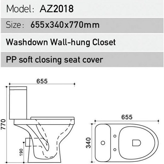 Унитаз-компакт безободковый Azario Trend AZ2018-P с крышкой микролифт - 3 Унитаз-компакт безободковый Azario Trend AZ2018-P с крышкой микролифт фото 3