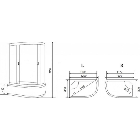Душевая кабина Loranto CS-66120R G 120х80 см, хром/прозрачное фото 3