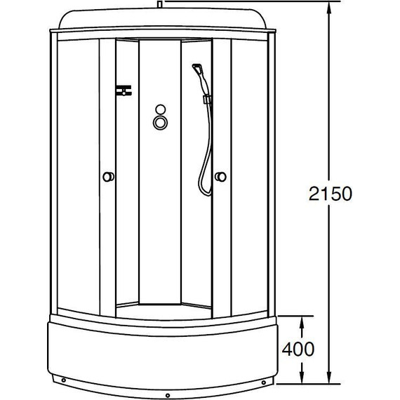 Душевая кабина Loranto CS-6690 G 90х90 см, хром/тонированное фото 3