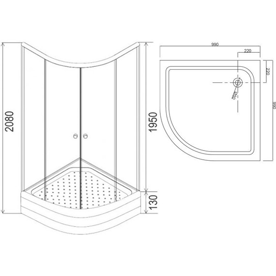 Душевое ограждение Loranto CS-8025S 100х100 см, сатин/матовое - 3 Душевое ограждение Loranto CS-8025S 100х100 см, сатин/матовое фото 3