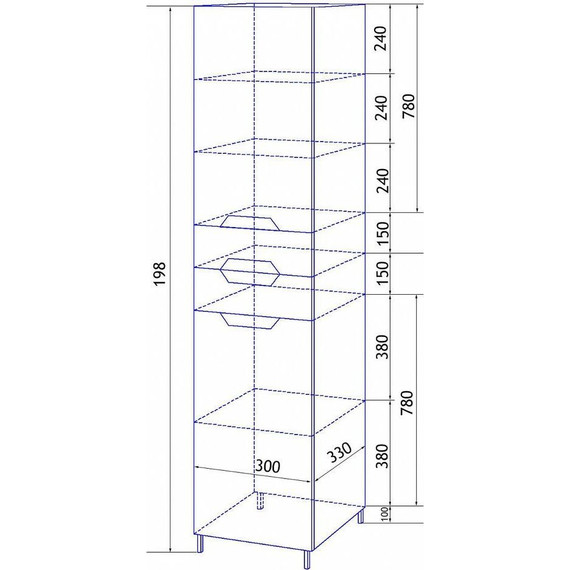 Пенал напольный Стиль 30 см R, белый - 6 Пенал напольный Стиль 30 см R, белый фото 6