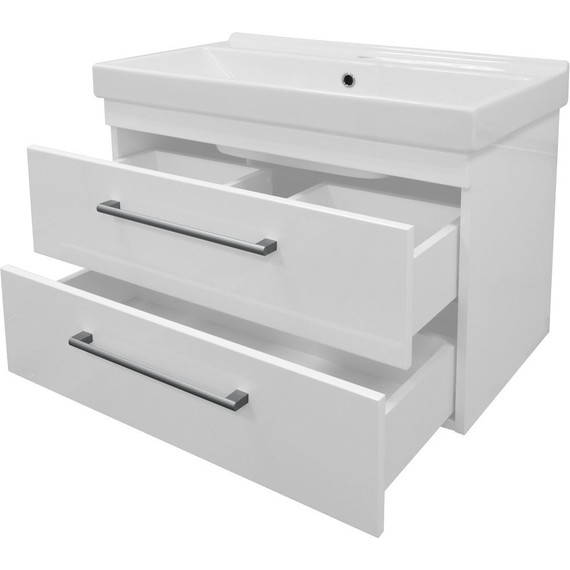 Тумба подвесная с раковиной Стиль Модерн 80/2 см, белый - 4 Тумба подвесная с раковиной Стиль Модерн 80/2 см, белый фото 4