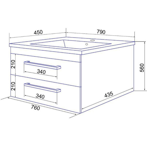 Тумба подвесная с раковиной Стиль Модерн 80/2 см, белый - 5 Тумба подвесная с раковиной Стиль Модерн 80/2 см, белый фото 5