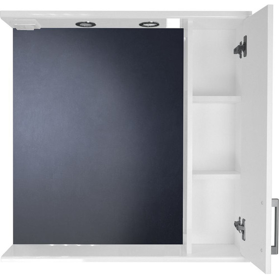 Зеркало-шкаф Стиль Модерн 80 см R, белый - 6 Зеркало-шкаф Стиль Модерн 80 см R, белый фото 6