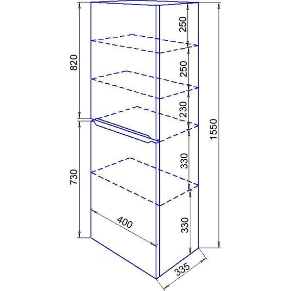 Пенал подвесной Стиль Арфа 40 см R, с подсветкой, белый фото 3
