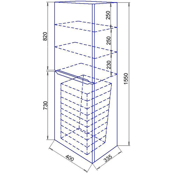 Пенал подвесной Стиль Арфа 40 см L, б/к, с подсветкой, белый фото 3