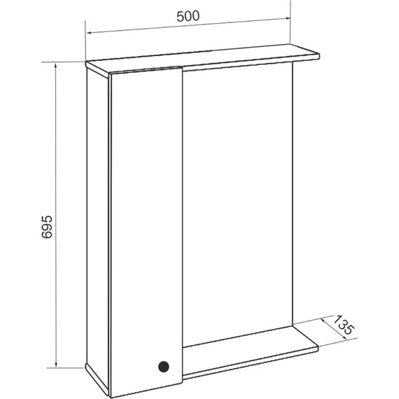 Зеркало-шкаф Стиль Моника 50 см L, без светильника, белый - 5 Зеркало-шкаф Стиль Моника 50 см L, без светильника, белый фото 5