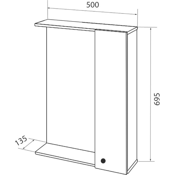Зеркало-шкаф Стиль Моника 50 см R, без светильника, белый - 5 Зеркало-шкаф Стиль Моника 50 см R, без светильника, белый фото 5