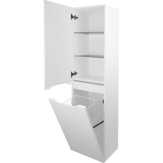 Пенал подвесной Стиль Арфа 40 см L, б/к, белый фото 2