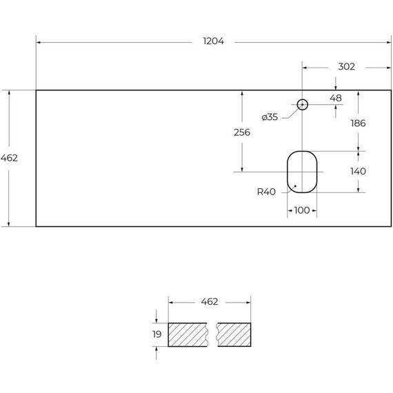Столешница Cezares 120 см EK-120-AS-BO-R, Bianco Opaco фото 3