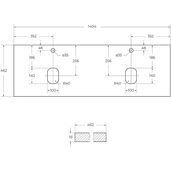 Столешница Cezares 140 см EK-140-2-BL, Bianco Lucido фото 5