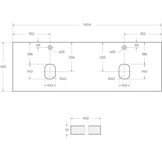 Столешница Cezares 140 см EK-140-2-BO, Bianco Opaco фото 3