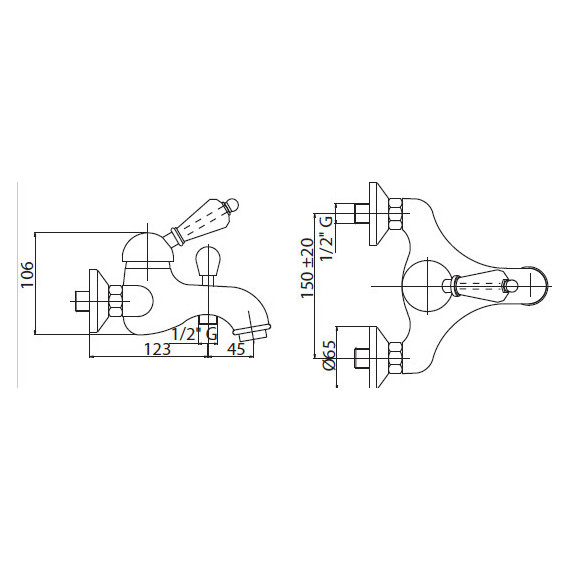 Смеситель для ванны Cezares ELITE-VDPM-03/24-Bi, золото 24 карат фото 3