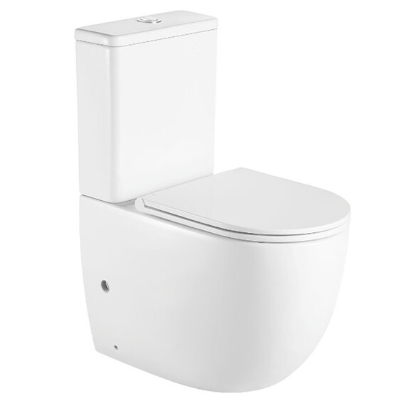Унитаз-компакт безободковый Azario Mitta AZ-2128 с тонкой крышкой микролифт фото 2