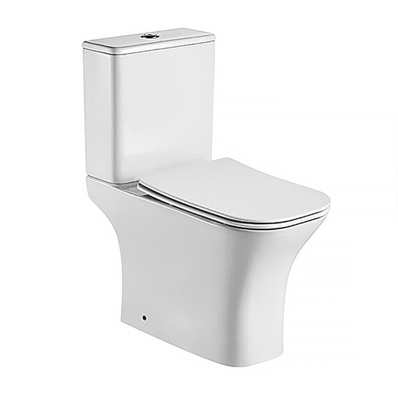 Унитаз-компакт безободковый Azario Fretta Square AZ-5121 с крышкой микролифт фото 