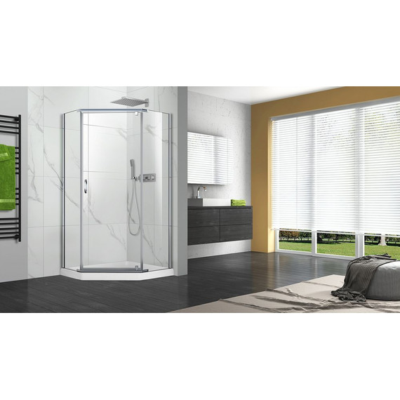 Душевое ограждение Azario Dallas AZ-112P 100х100 см CS00020414, хром/прозрачное - 3 Душевое ограждение Azario Dallas AZ-112P 100х100 см CS00020414, хром/прозрачное фото 3