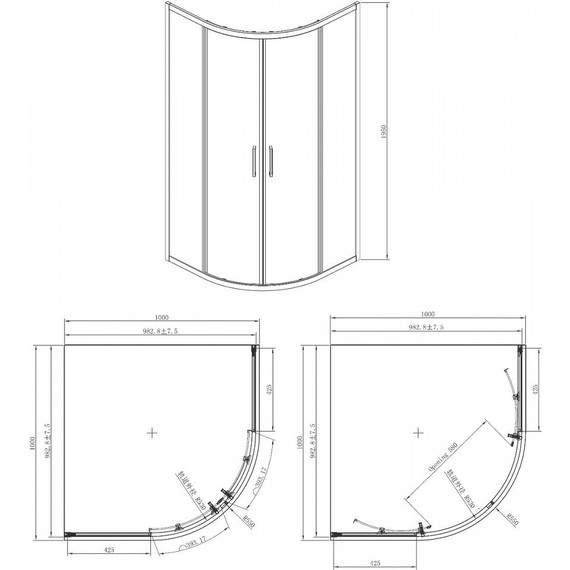 Душевое ограждение Azario Ostin 100x100 см AZ-121 S А, хром/прозрачное фото 5