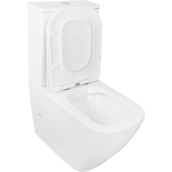 Унитаз-компакт безободковый Azario Levanto AZ-1228A с крышкой микролифт фото 3