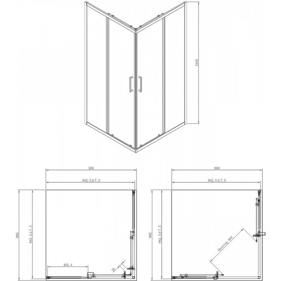 Душевое ограждение AZARIO AZ-131 S 90х90 см, хром/прозрачное - 5 Душевое ограждение AZARIO AZ-131 S 90х90 см, хром/прозрачное фото 5
