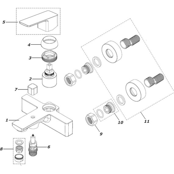 Смеситель для ванны Azario Cadeo AZ-15940501 фото 2