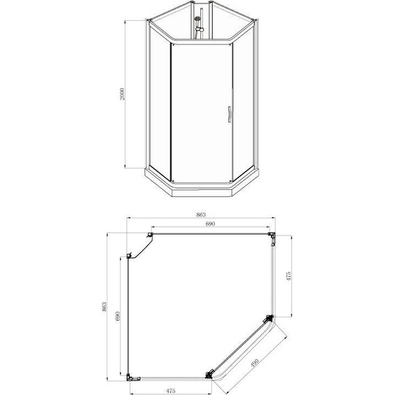 Душевое кабина Azario Denver 90x90 см AZ-N10806 900 GREY, хром/тонированное фото 3