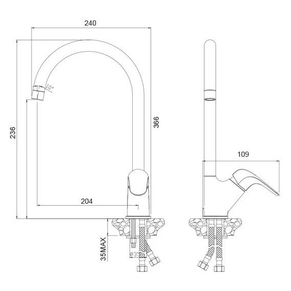 Смеситель для кухни Azario Evora AZ-WKE56266C фото 2