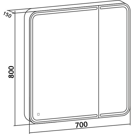 Зеркало-шкаф Azario Adriana 1Л Led 70 см - 5 Зеркало-шкаф Azario Adriana 1Л Led 70 см фото 5